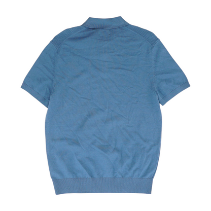 Blue Solid Short Sleeve Polo