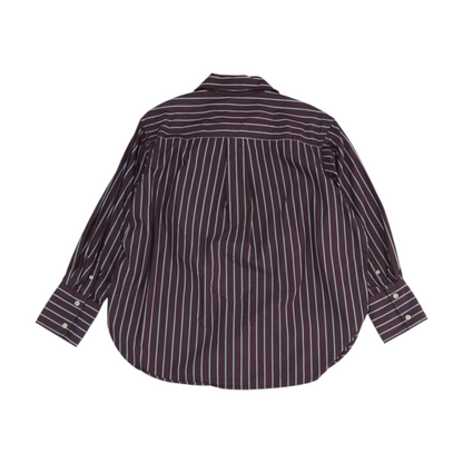 Burgundy Petite Striped Button Down