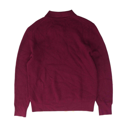 Burgundy Solid Pullover Sweater