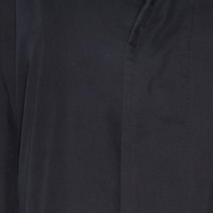 Black Solid Cotton Blend Coat