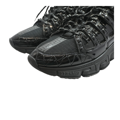 Black Trigreca Jacquard Leather Sneakers