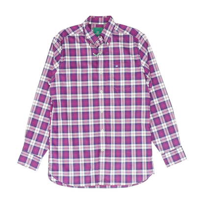 Pink Plaid Long Sleeve Button Down