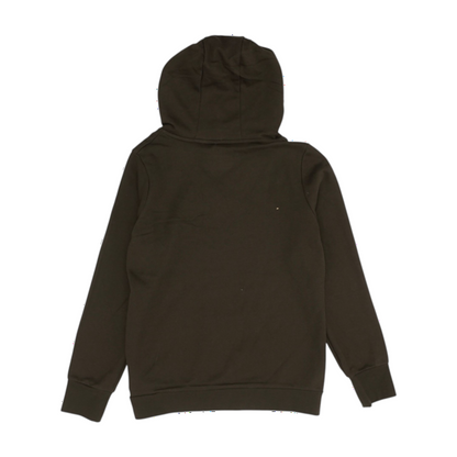Brown Solid Hoodie Pullover