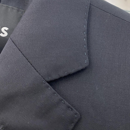 Black Solid Wool Suit