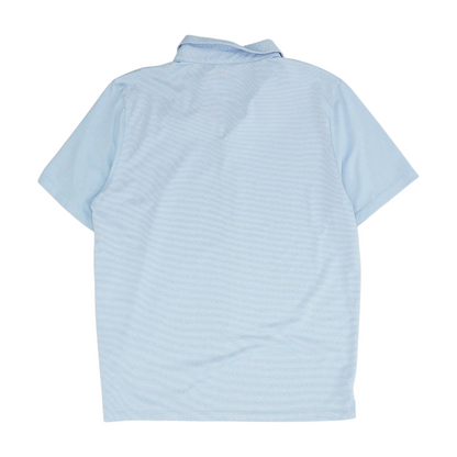 Blue Solid Short Sleeve Polo