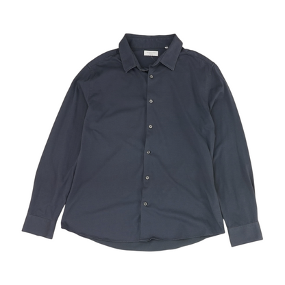 Navy Solid Long Sleeve Button Down