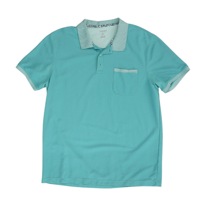 Turquoise Solid Short Sleeve Polo