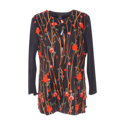 Black Print Cardigan