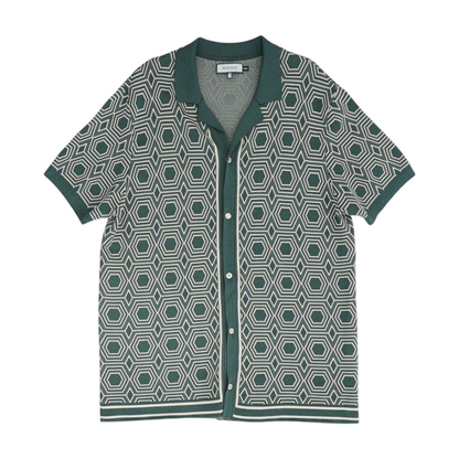 Teal Abstract Cardigan Sweater