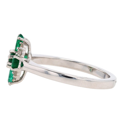 3/4 ctw Sterling Silver Emerald Fashion Ring