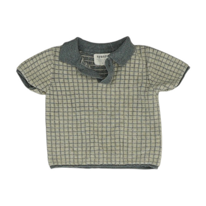 Gray Check Short Sleeve Polo
