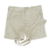 Beige Herringbone Casual Shorts