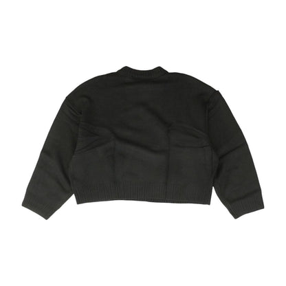 Black Solid Crewneck Sweater
