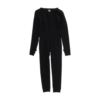 Black Solid Jumpsuit