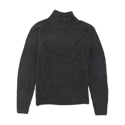 Navy Solid 1/4 Zip Sweater