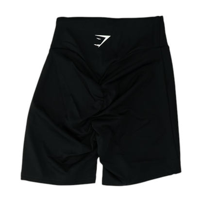 Black Solid Active Shorts