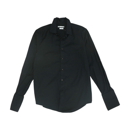 Black Solid Long Sleeve Button Down