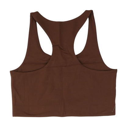 Brown Solid Sports Bra