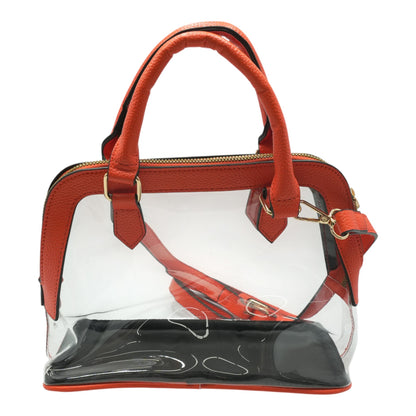 Orange Transparent Stadium Handbag