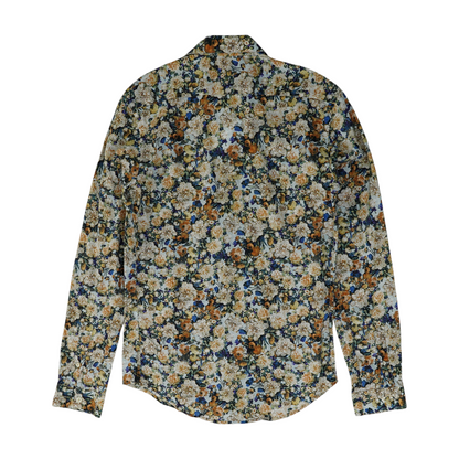 Blue Floral Long Sleeve Button Down