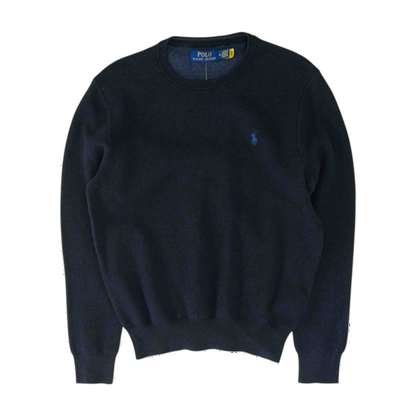 Navy Solid Pullover Sweater