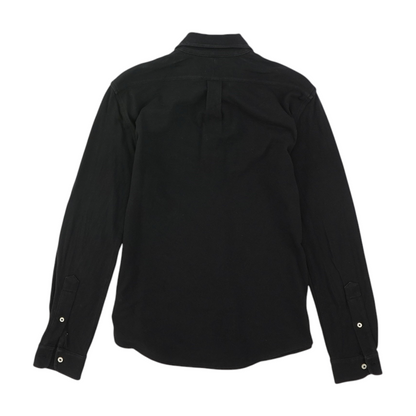 Black Solid Long Sleeve Button Down
