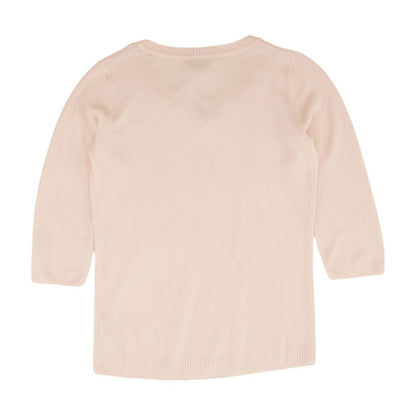 Pink Solid Crewneck Knit Top