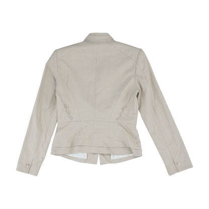 Beige Solid Blazer