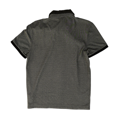 Black Print Short Sleeve Polo