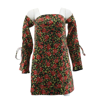 Black Floral Mini Dress