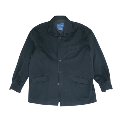 Black Solid Flannel Button Down