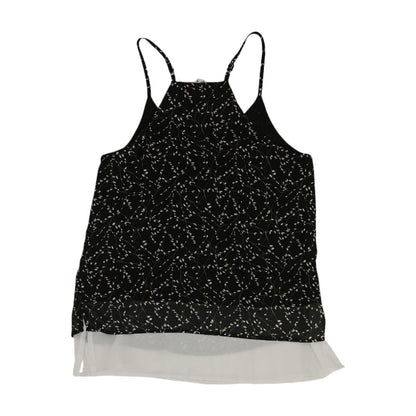 Black Floral Sleeveless Blouse