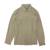 Beige Solid Long Sleeve Button Down