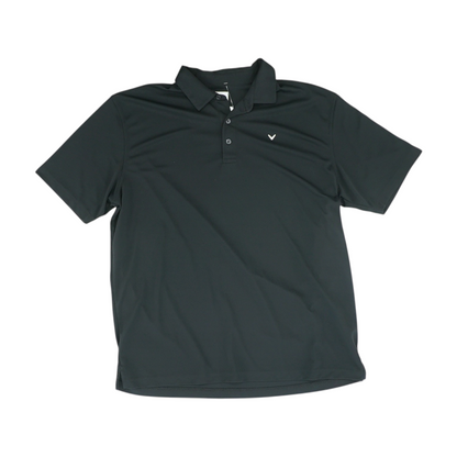 Black Solid Short Sleeve Polo