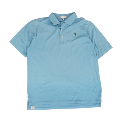 Blue Solid Short Sleeve Polo