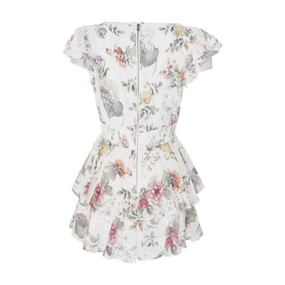 White Floral Mini Dress