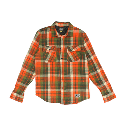 Orange Check Flannel Button Down