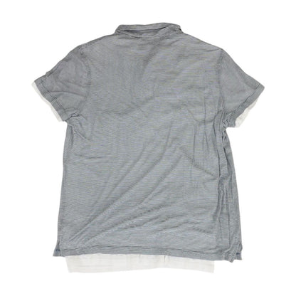 Blue Striped Short Sleeve Polo