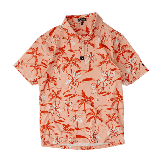 Pink Print Short Sleeve Polo