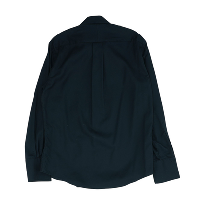 Black Solid Long Sleeve Button Down