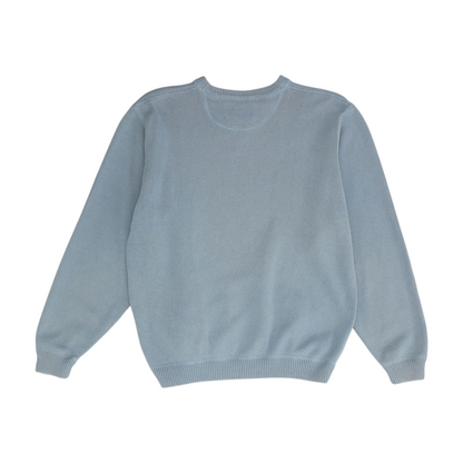 Blue Solid Pullover Sweater