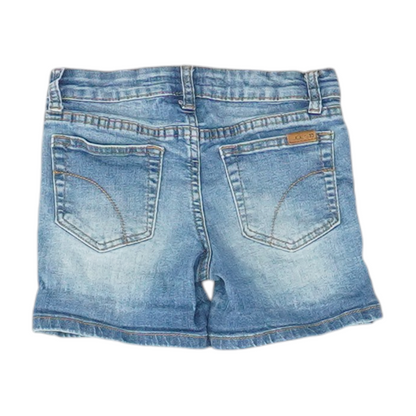 Blue Solid Denim Shorts