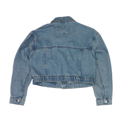 Blue Solid Denim Jacket