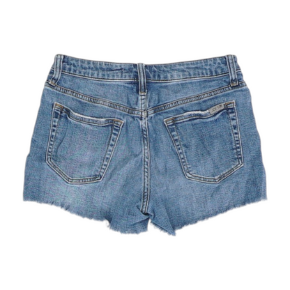 Blue Solid Denim Shorts