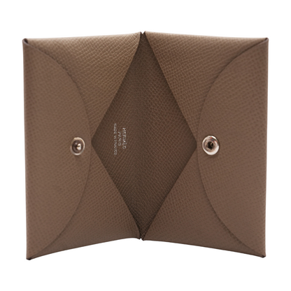 Etoupe Calvi Card Holder in Epsom Calfskin