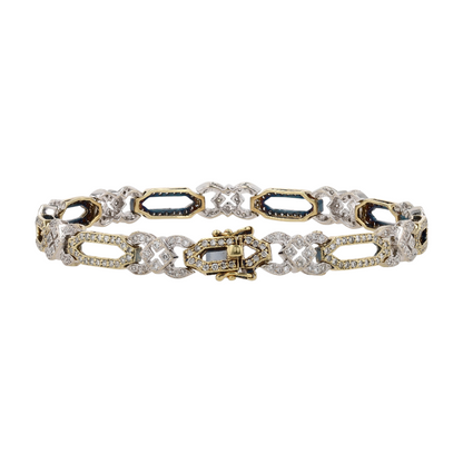 1 5/8 ctw 14K Two-Tone Gold Chain Bracelet