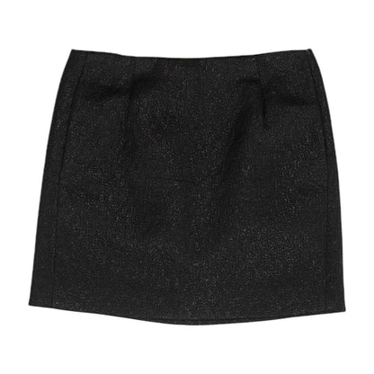 Black Solid Mini Skirt