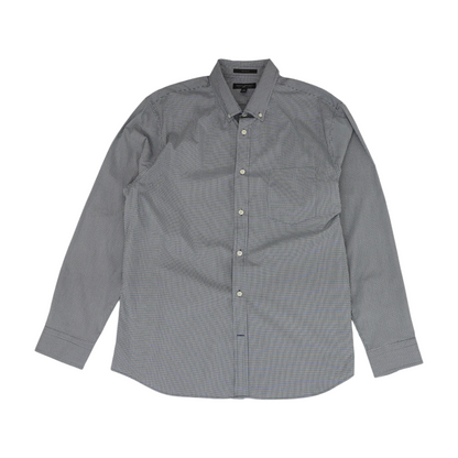Navy Check Long Sleeve Button Down