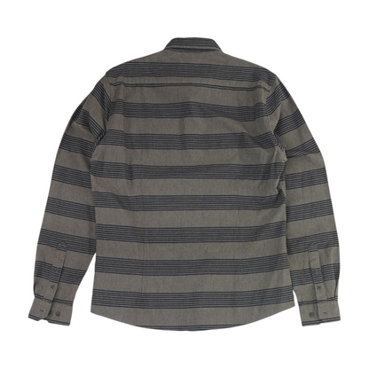 Gray Striped Flannel Button Down
