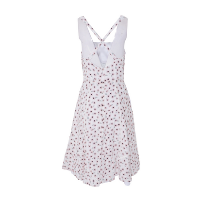 White Floral Midi Dress